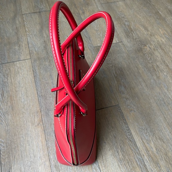 Kate Spade - Women’s - Deep Red Structured Bowler Handbag - Picture 6 of 13